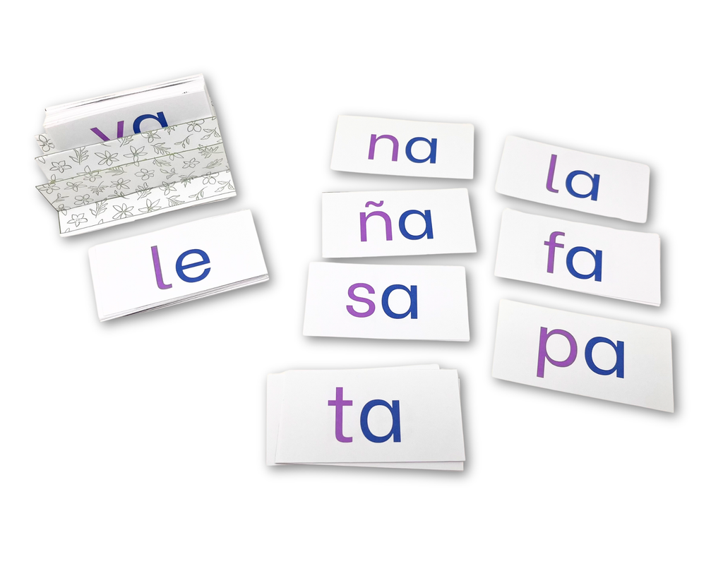 Montessori Syllable Cards in Spanish | Levels 2 & 3 (PDF File)