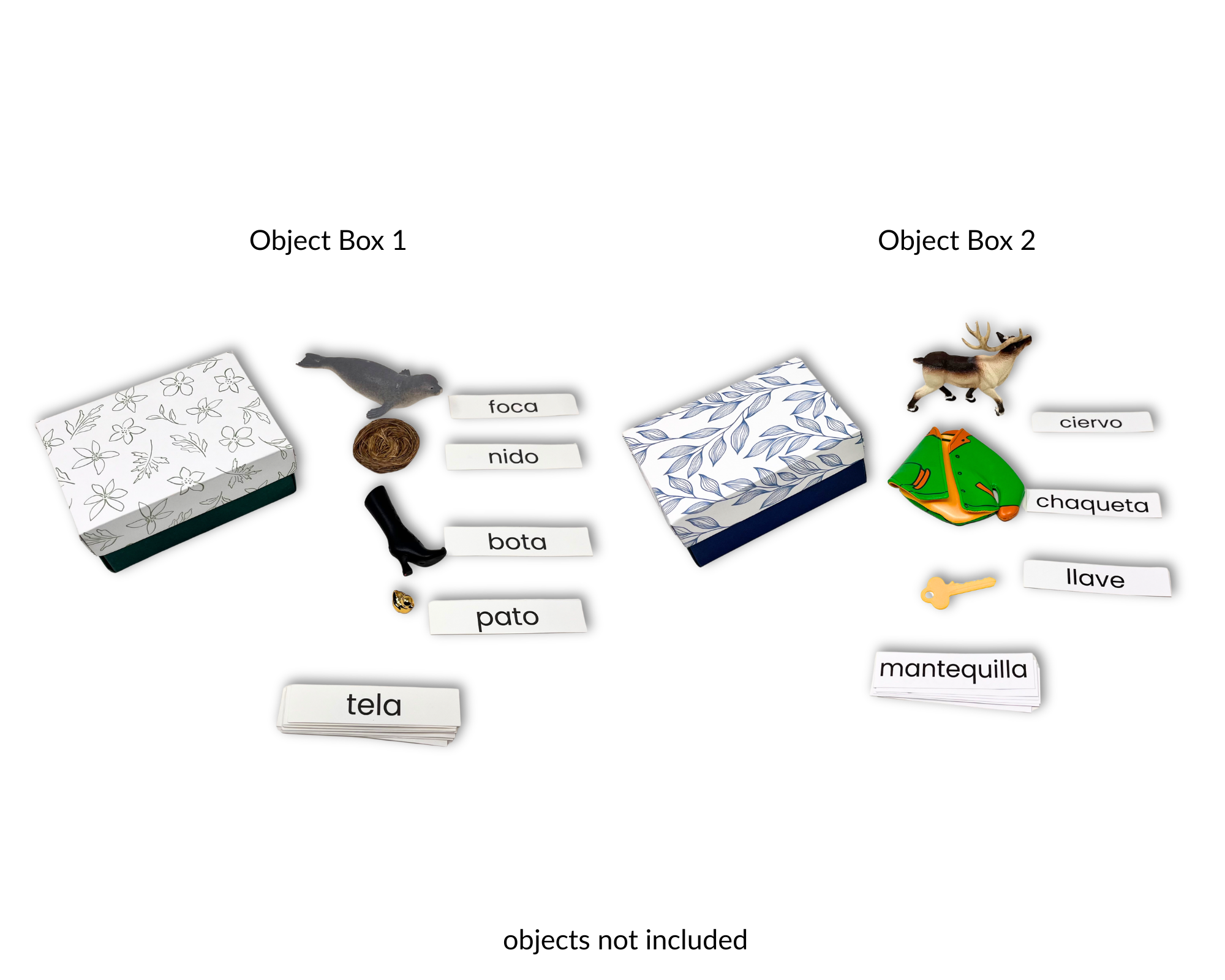 Montessori Object Boxes Word Labels Bilingual English & Spanish (Digital PDF) — FREE