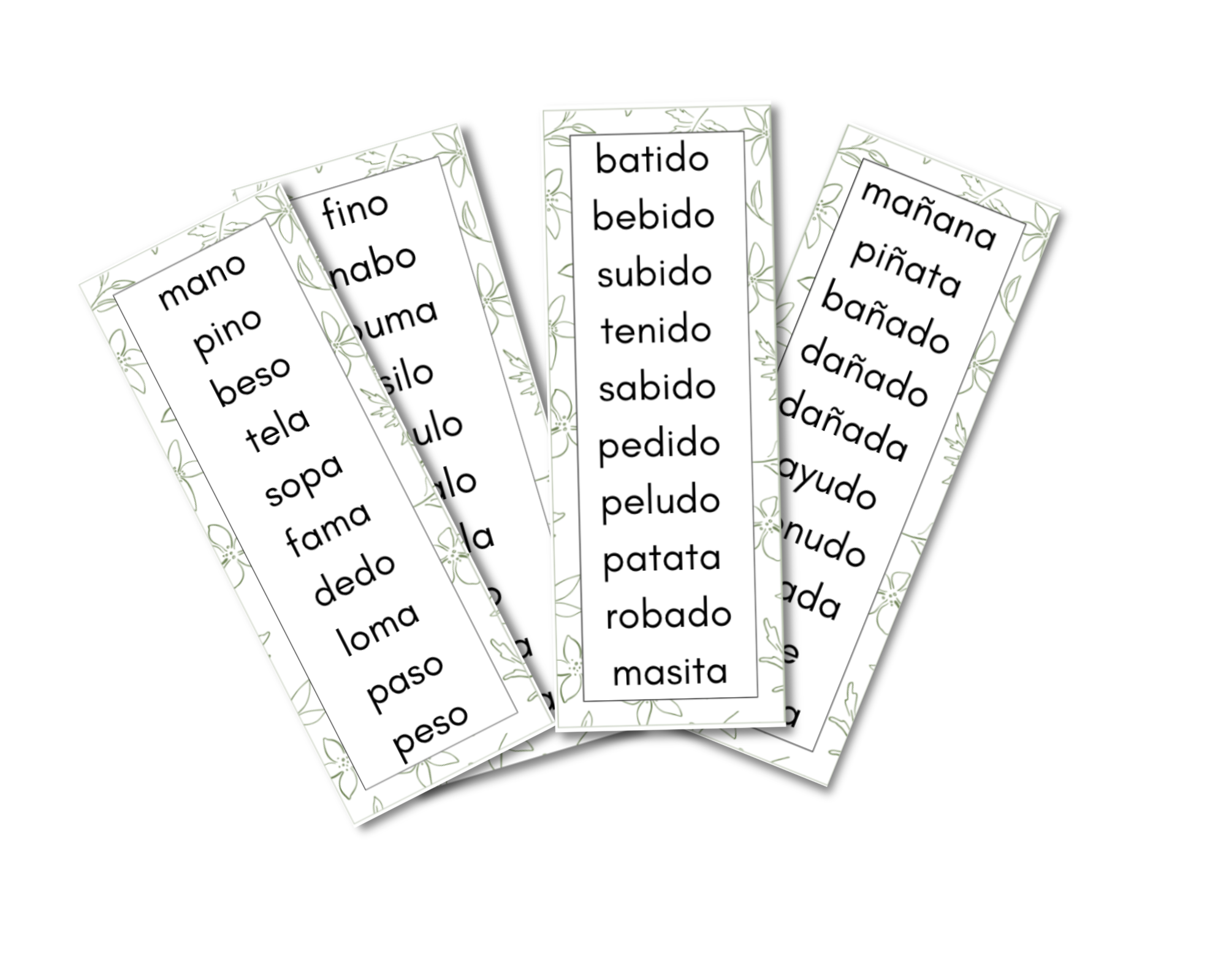 Montessori Phonetic Word Charts in Spanish (Digital PDF)